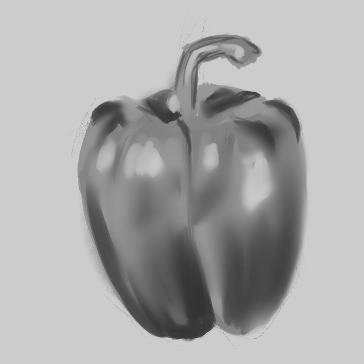 Digital Painting Study of an Apple