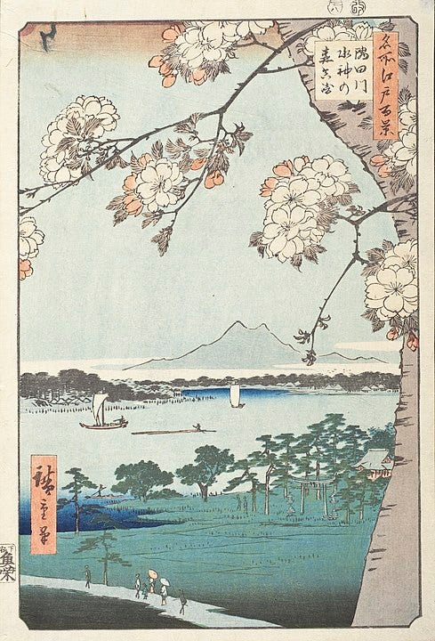 Woodcut painting - Sumida River by Hiroshige