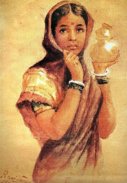 Painting - Milkmaid by Raja Ravi Verma