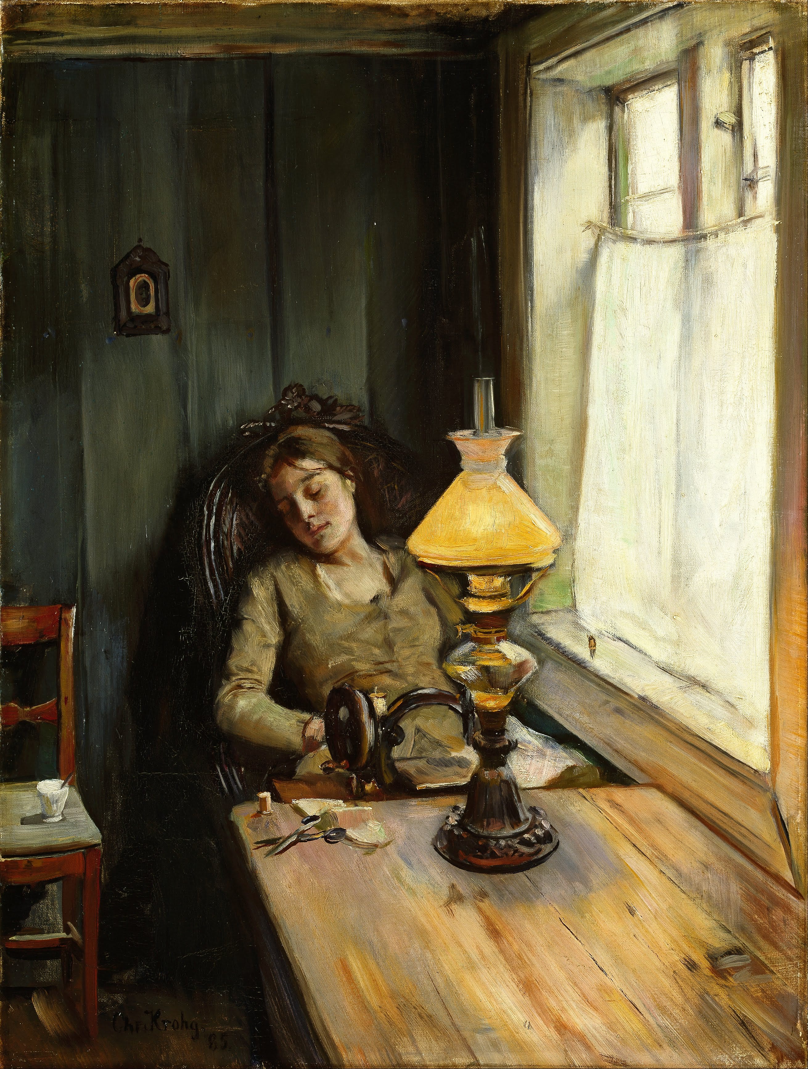 Painting - Tired by Krohg